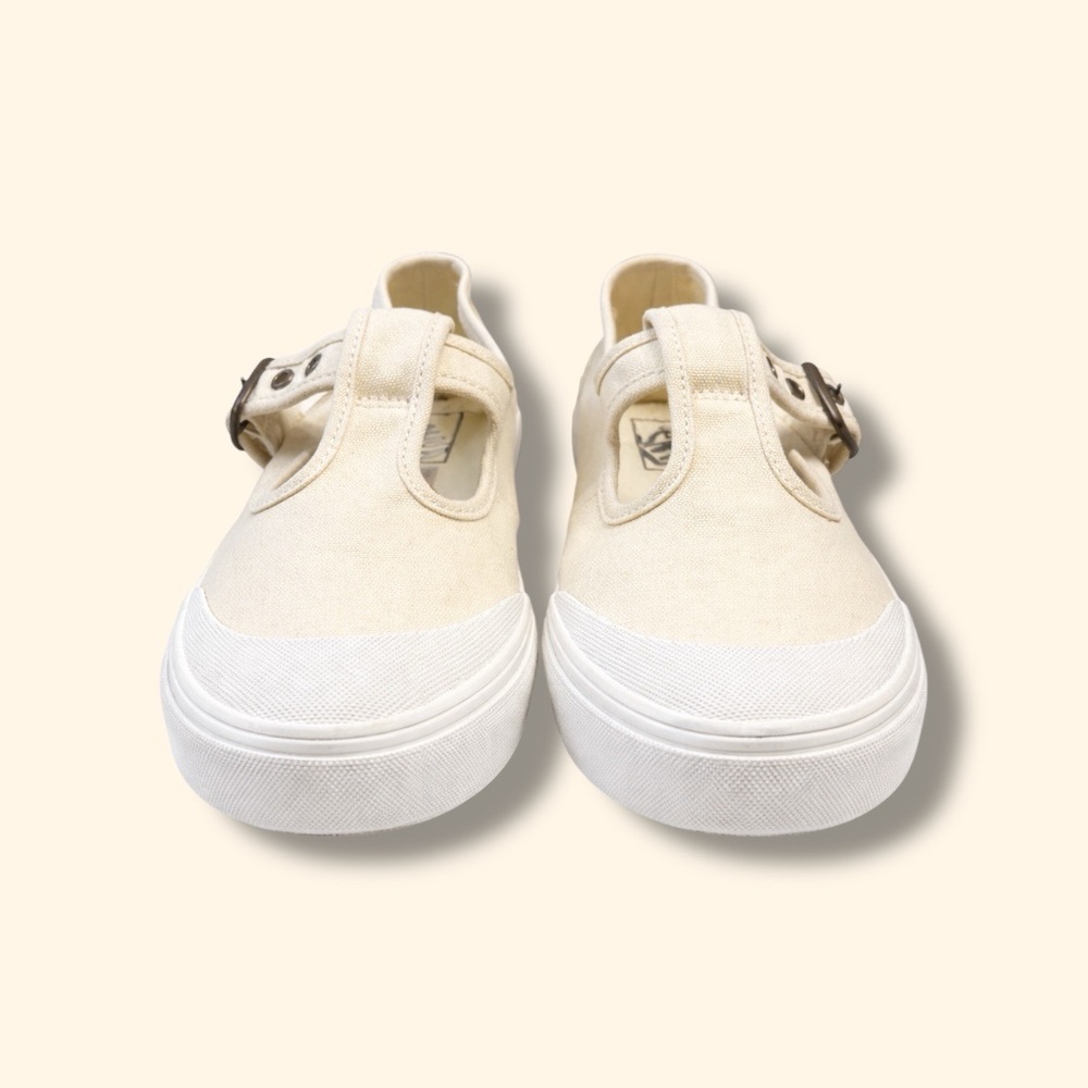 Vans Mary Jane Buckle Strap Canvas Platform Sneakers Cream Off White Women’s 9 - Picture 3 of 7